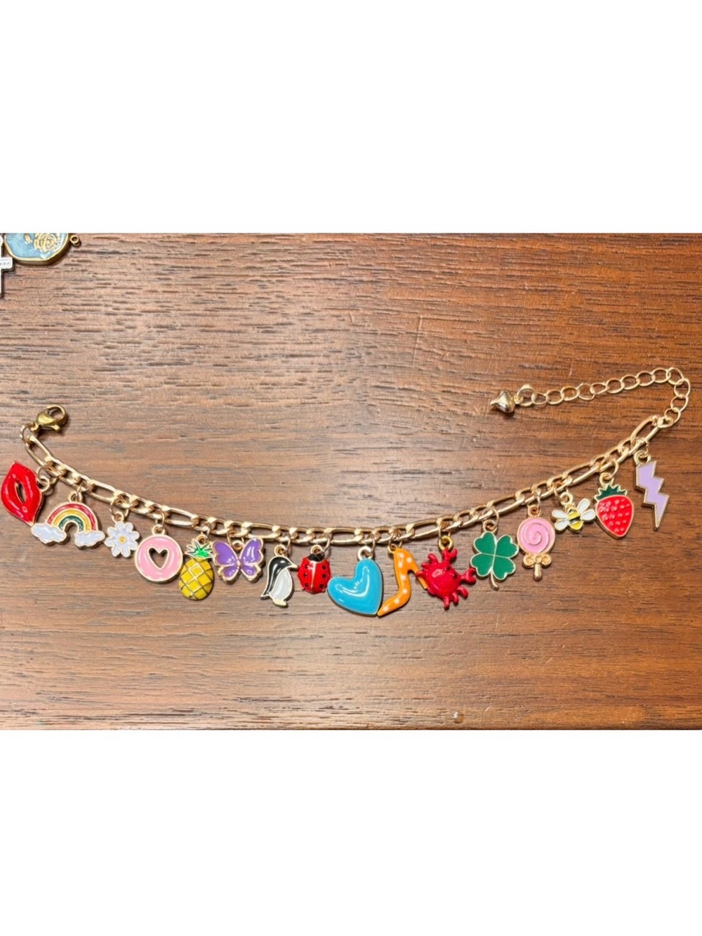 New loaded Colorful fun Charm adjustable Bracelet handmade